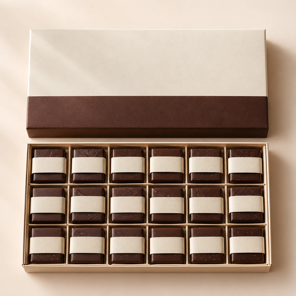 Dark chocolate tasting squares